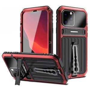 Aluminium Shockproof Case for iPhone 12–14 Pro / Pro Max Built-in Tempered Glass
